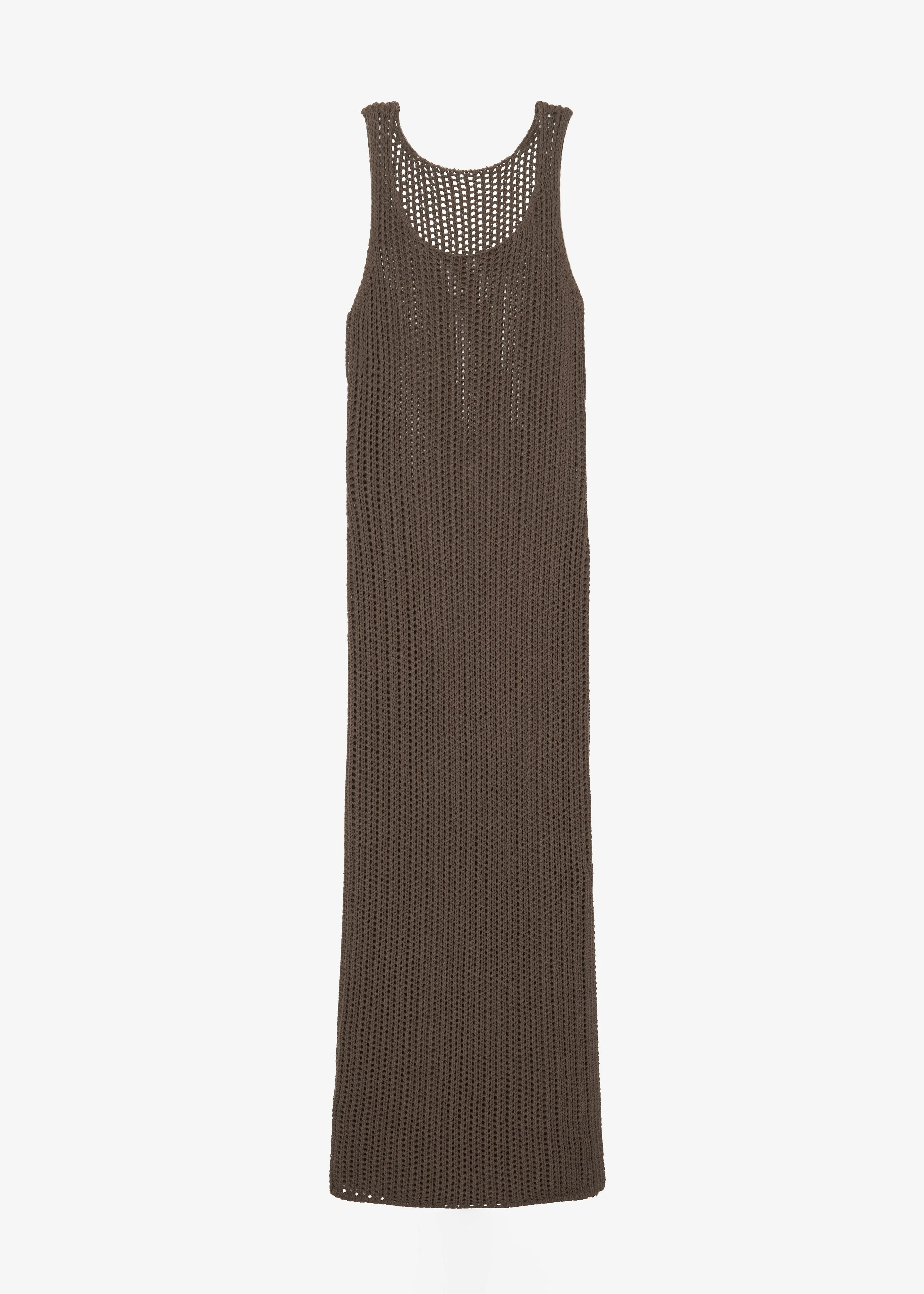 Adrienna Crochet Maxi Dress - Brown