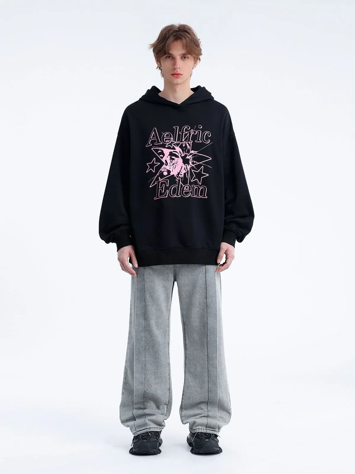 Aelfric Eden Star Human Face Print Hoodie