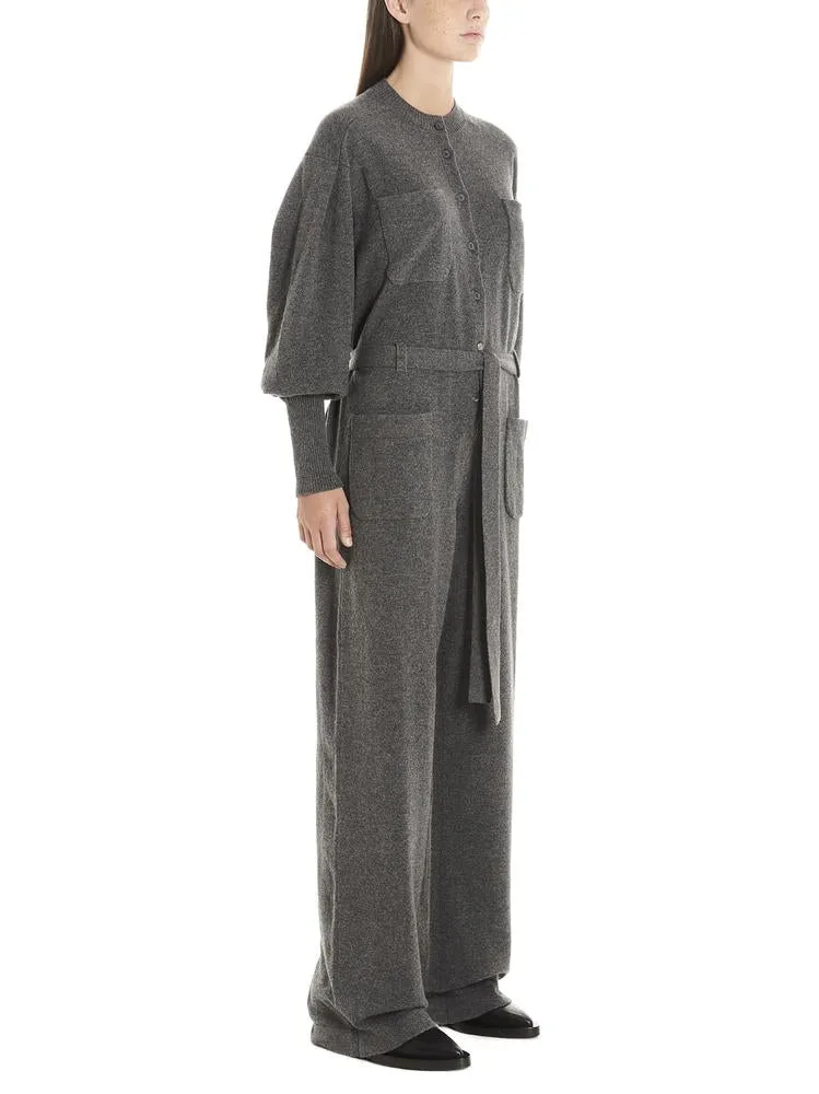 Alberta Ferretti Belted Balloon Sleeve Jumpsuit