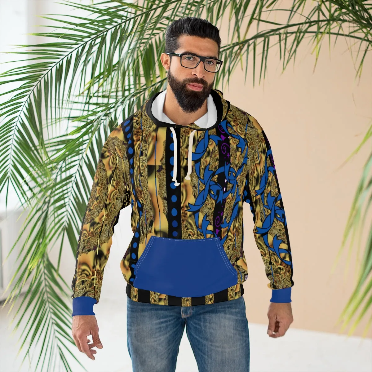AOP Unisex Pullover Hoodie REGALLY BLUE