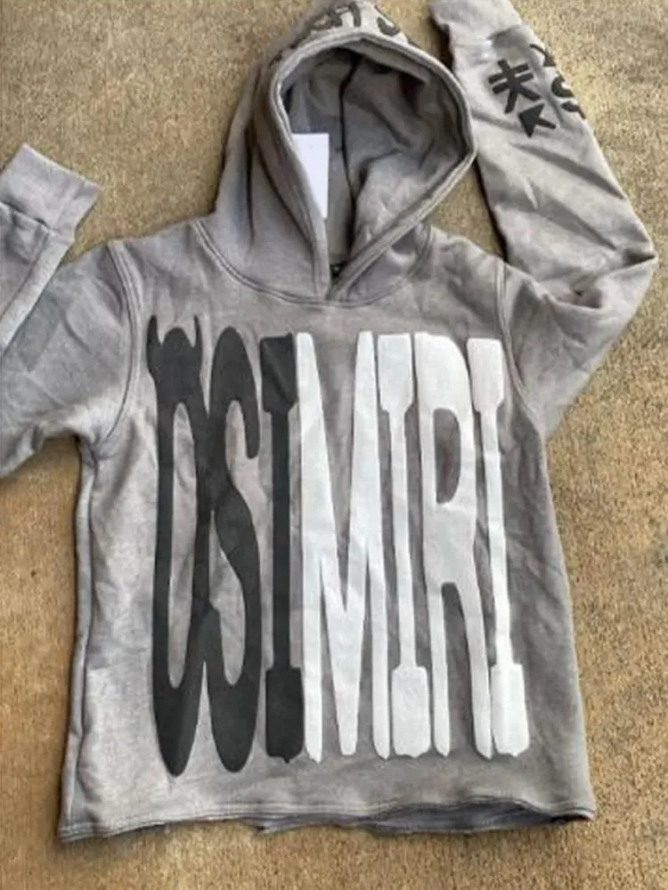 Back To School Joskaa 2024 Fall Fashion  High Street Letter Printed Hoodie For Male Trendy Hip Pop Vintage Hooded Sweatershirt Autumn American Harajuku Pullover Tops