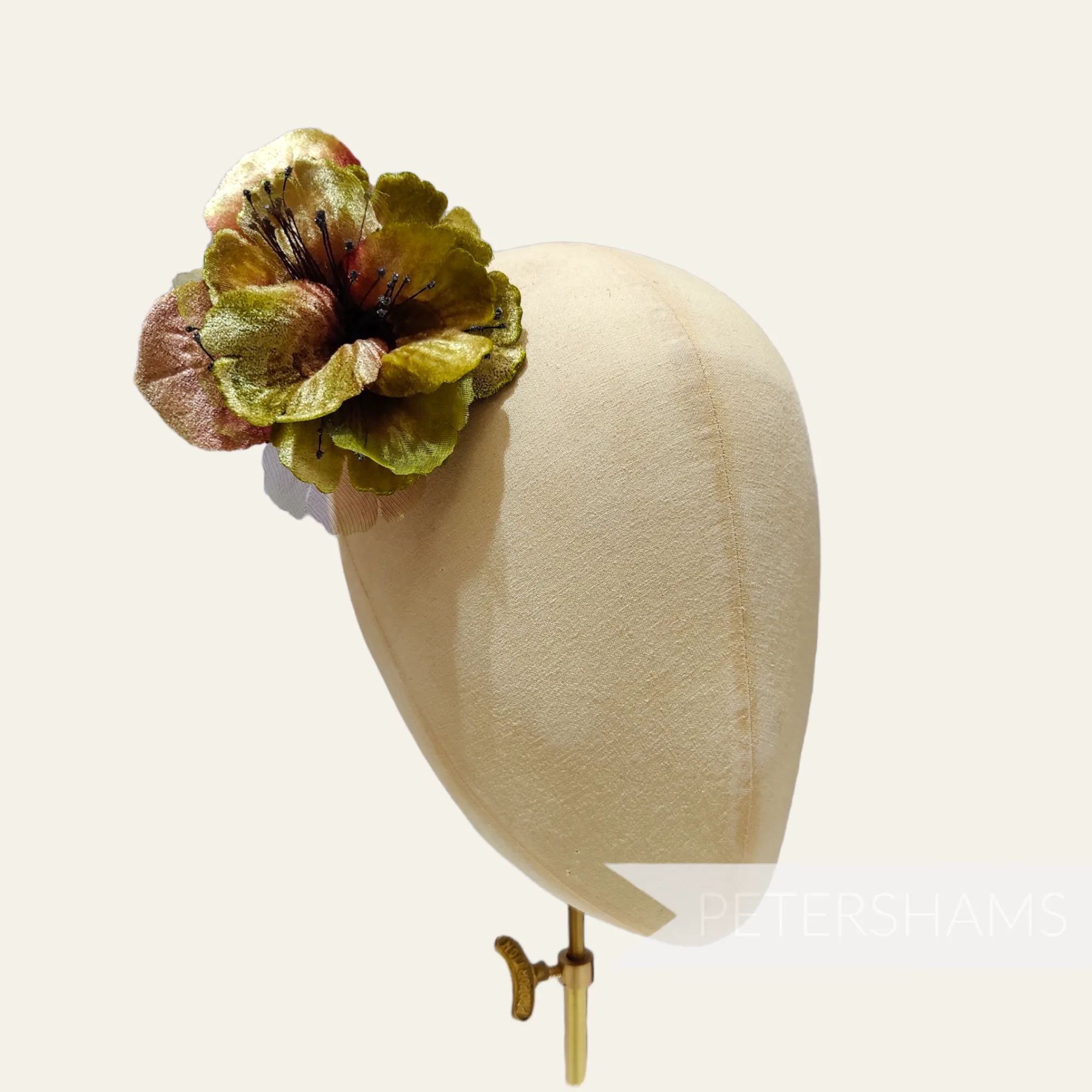 'Bailee' Vintage Czech Silk Velvet and Organza 10cm Sparkle Stamen Flower Mount