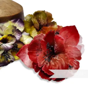 'Bailee' Vintage Czech Silk Velvet and Organza 10cm Sparkle Stamen Flower Mount