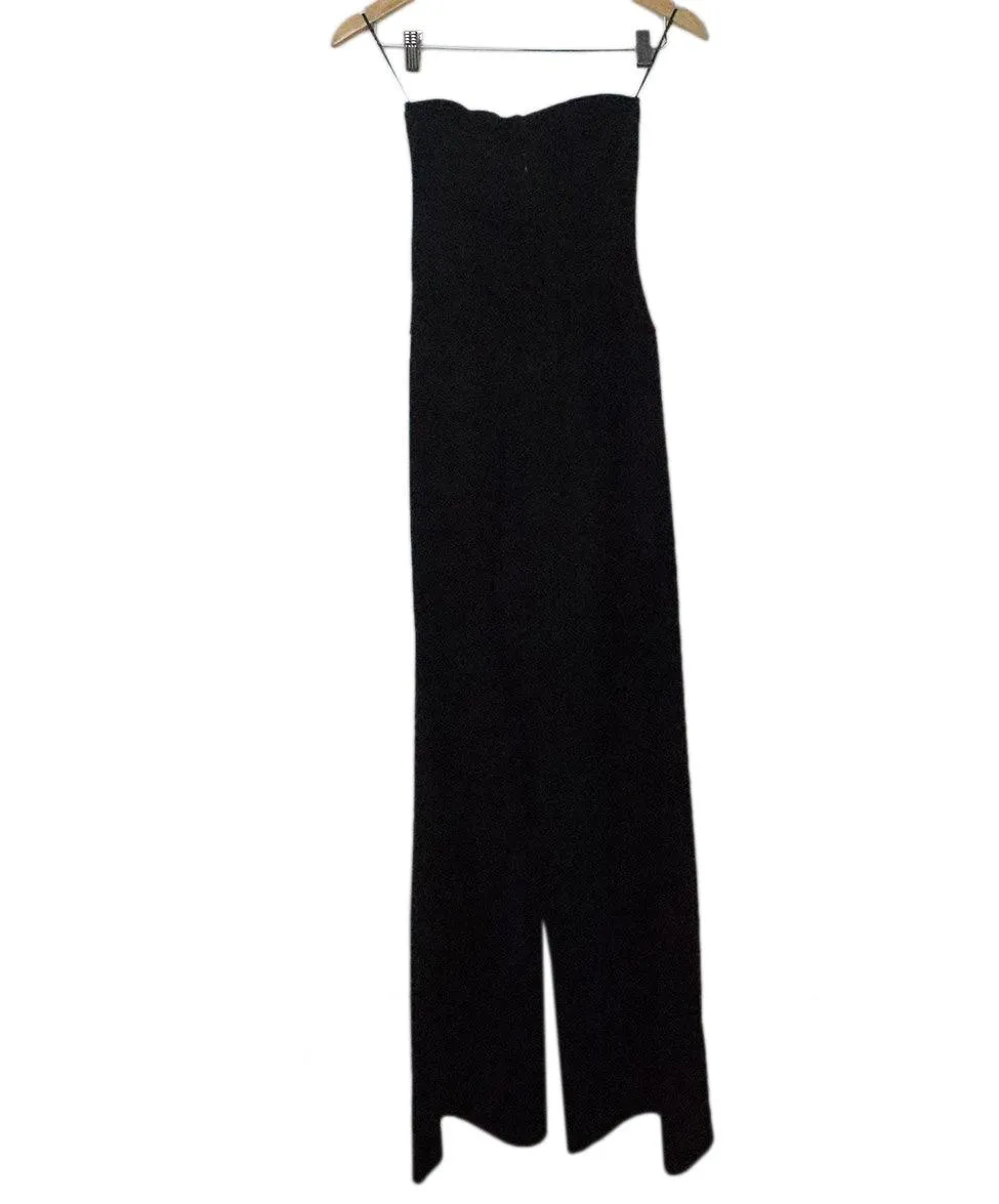 Black Cashmere & Silk Strapless Jumpsuit sz 2