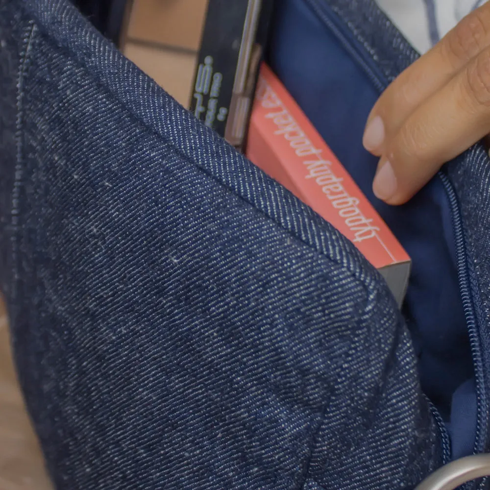 Blue - Upcycled Women's Crossbody Office Sling Bags