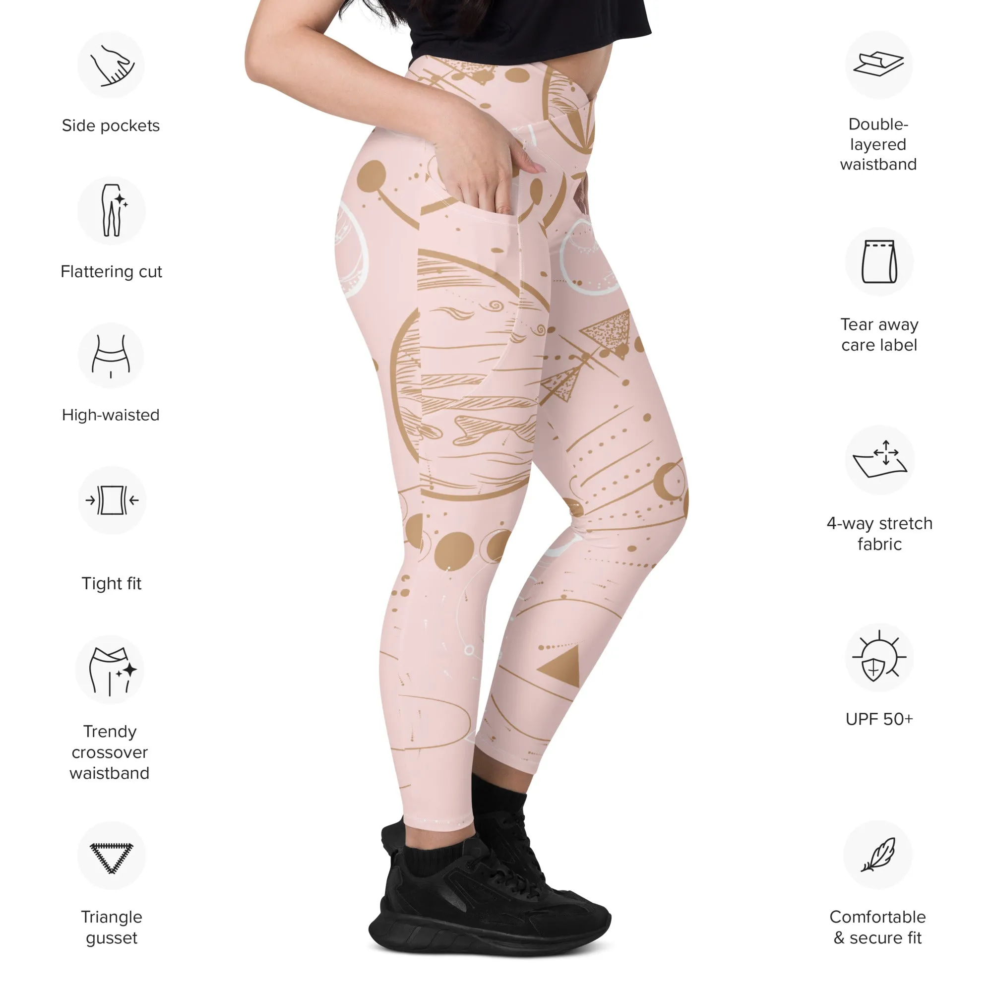 Celestial Print Crossover Leggings, lioness-love