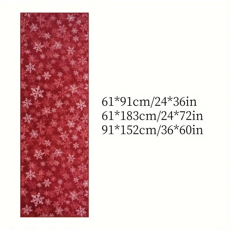 Christmas Area/Runner Rugs For Living Room, Washable Rug Carpet, Non-Slip Low Pile Soft Snowflake Retro Holiday Xmas Decor Throw Mat For Living Room/Bedroom/Kitchen/Doorway
