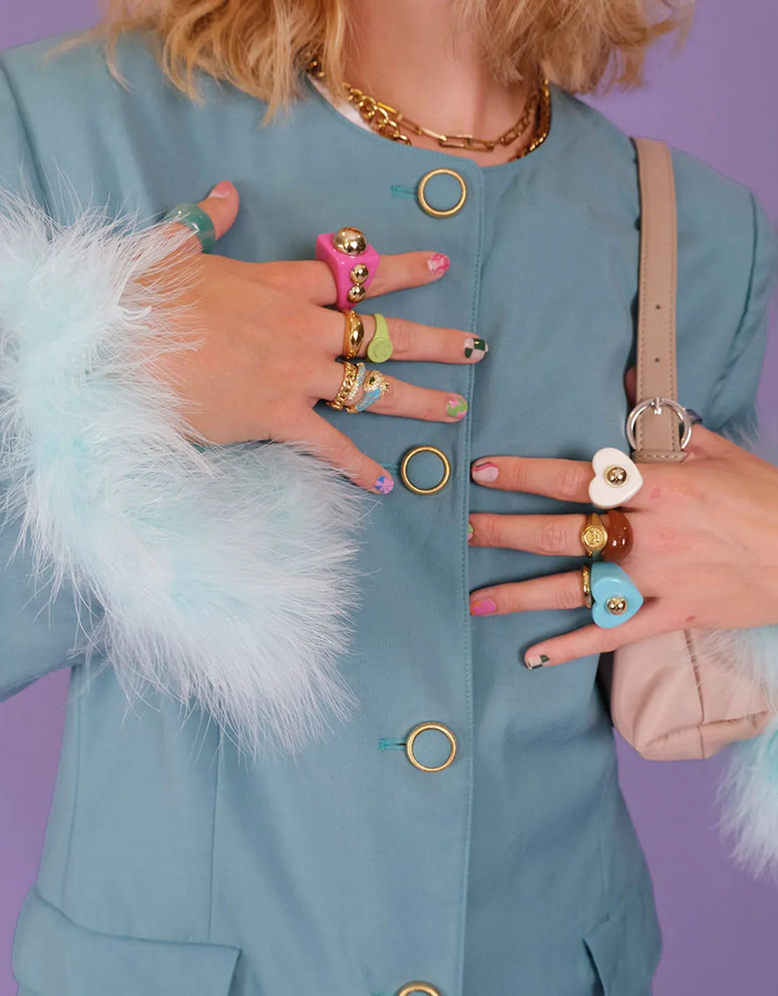 Chunky studs ring