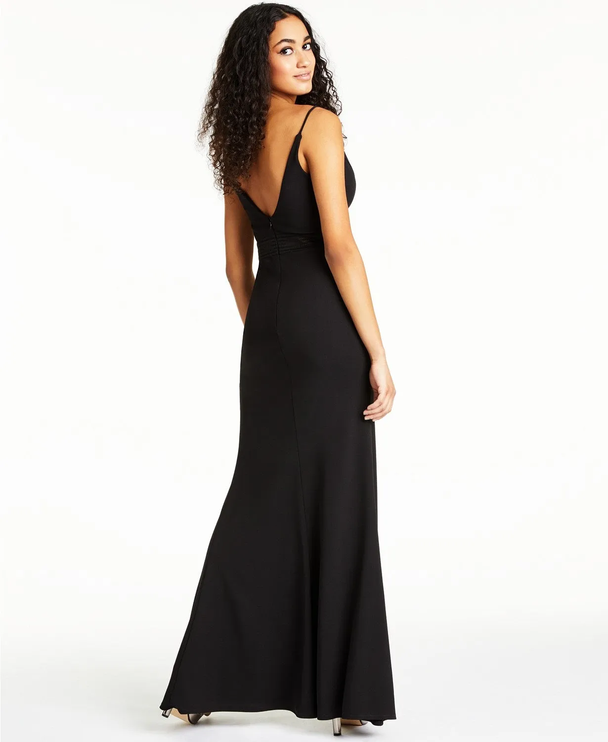 City Studios Juniors' Plunge Sleeveless Maxi Dress Black Size 5