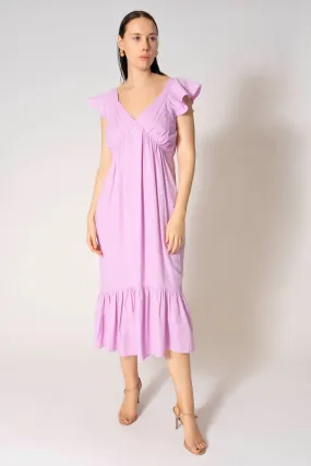 Diana Ruffle Cap Sleeve V-Neck Maxi Dress