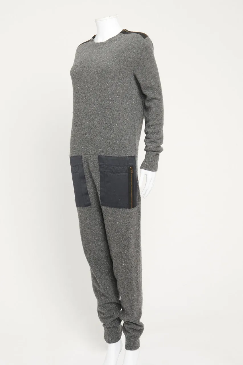 Grey Wool Knitted Preowned Jumpsuit