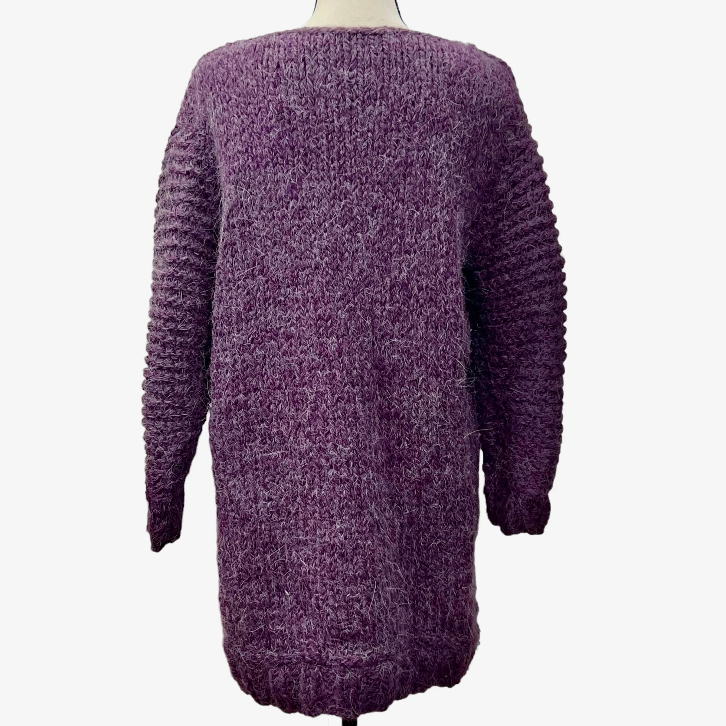 Handmade Angora Wool Knit Tunic Sweater Size XL