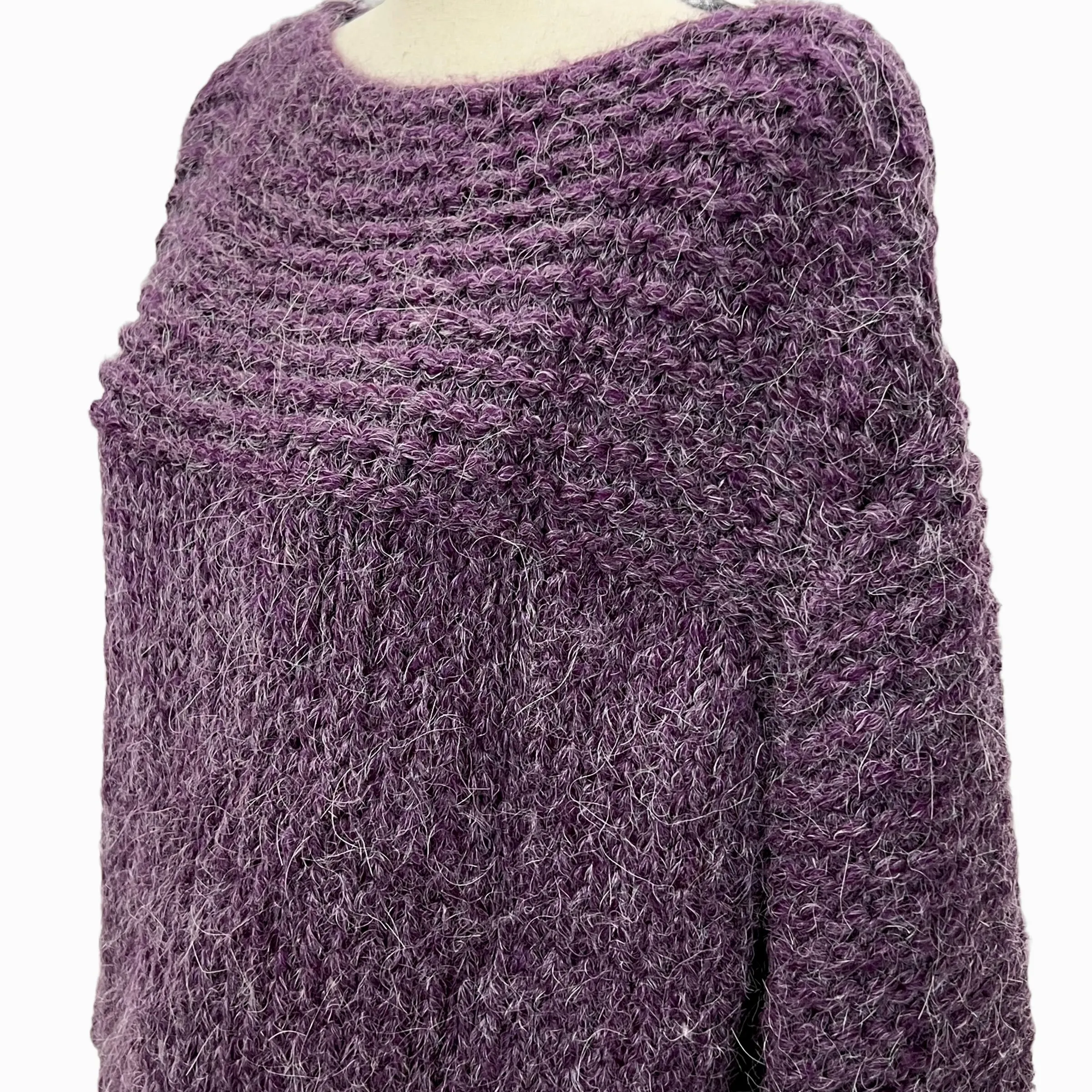 Handmade Angora Wool Knit Tunic Sweater Size XL