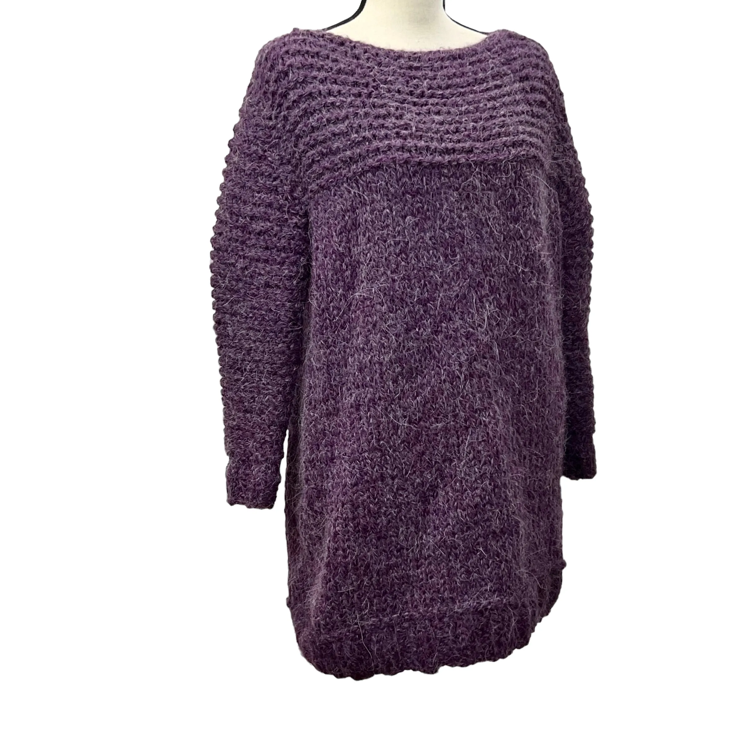 Handmade Angora Wool Knit Tunic Sweater Size XL