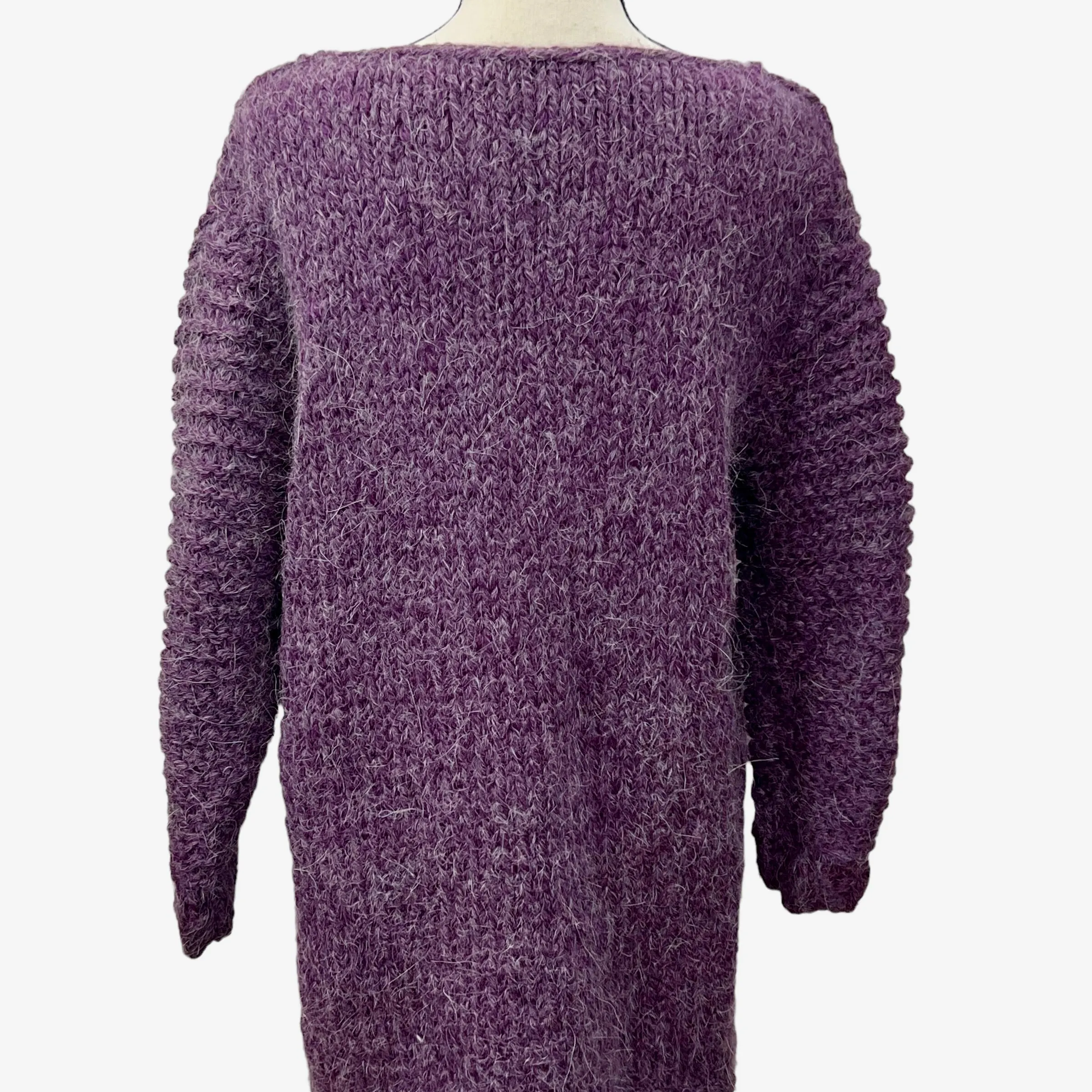 Handmade Angora Wool Knit Tunic Sweater Size XL