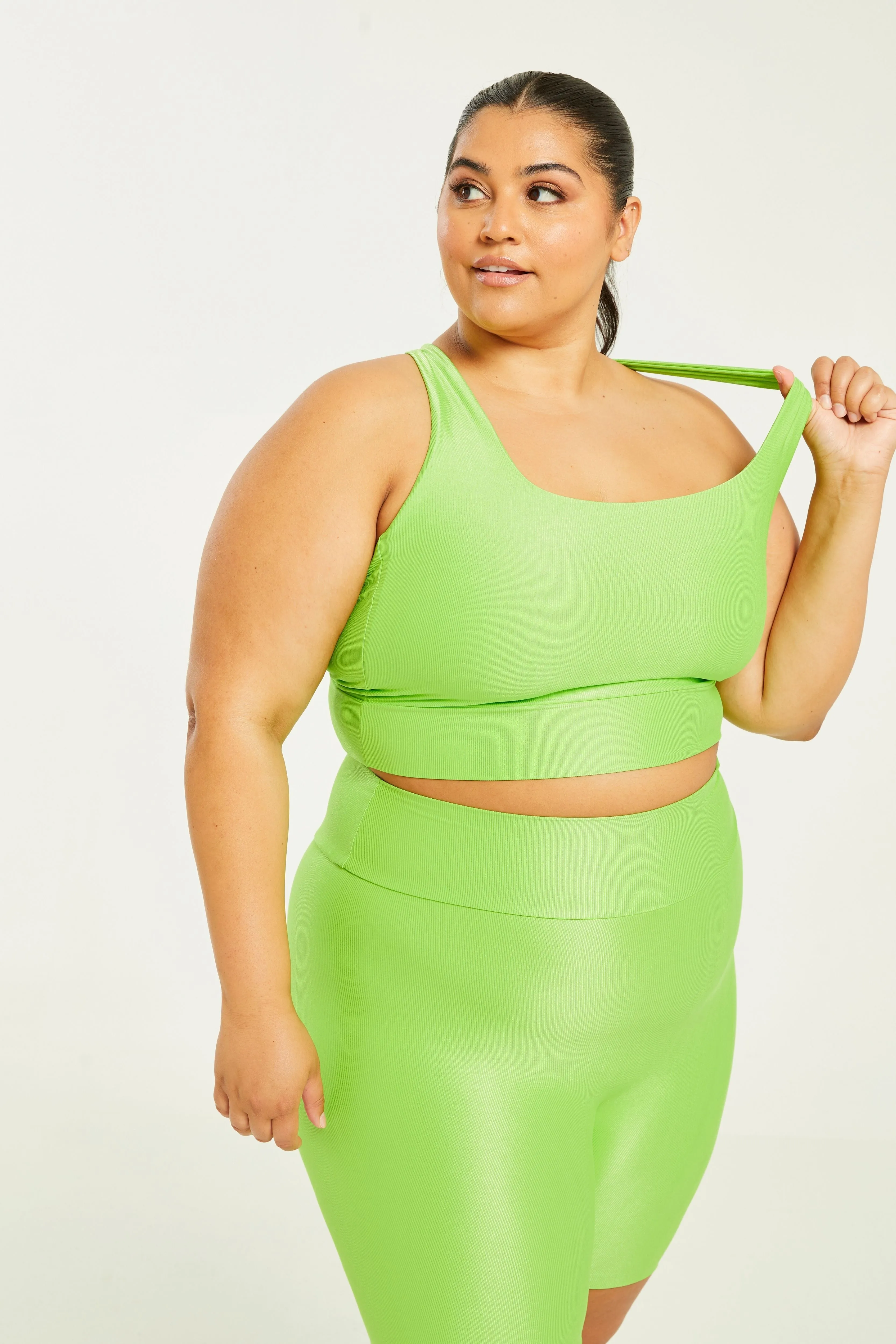 Hi-Shine Cross Tank Lime (FINAL SALE)