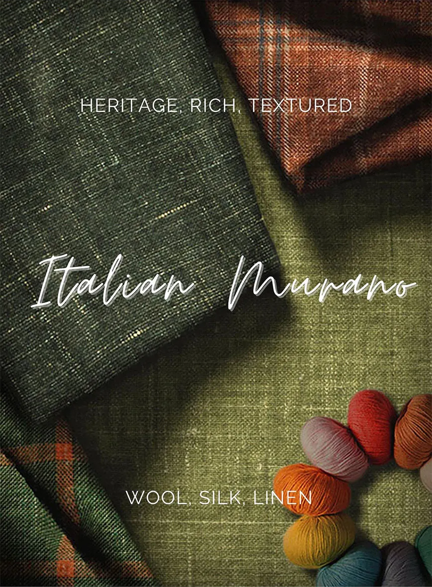 Italian Murano Lig Gray Wool Linen Silk Suit