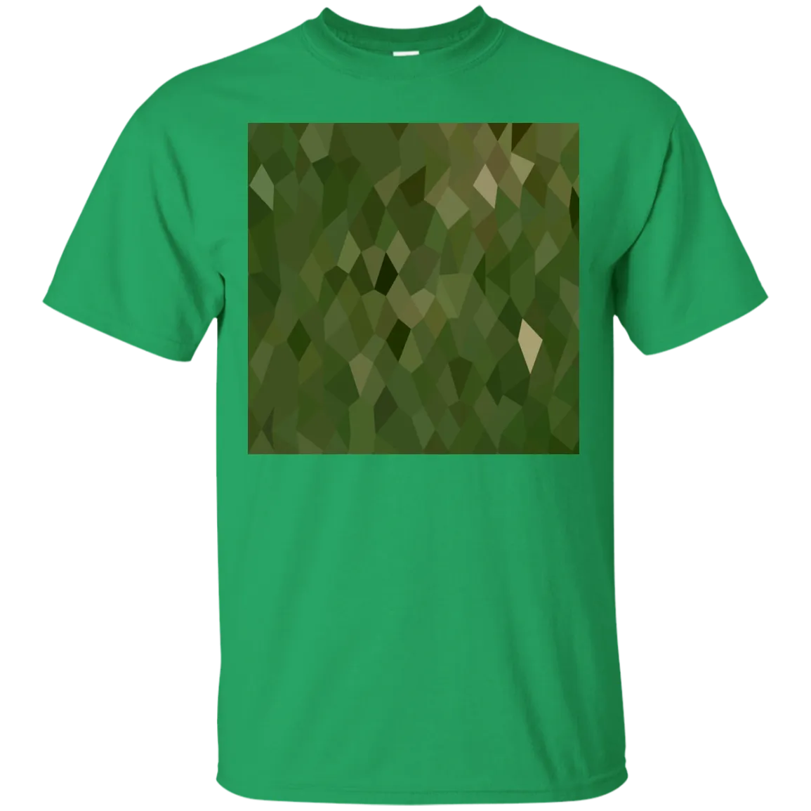 Jungle Green Abstract Low Polygon Background T-Shirt