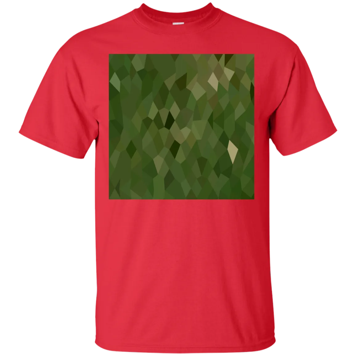 Jungle Green Abstract Low Polygon Background T-Shirt