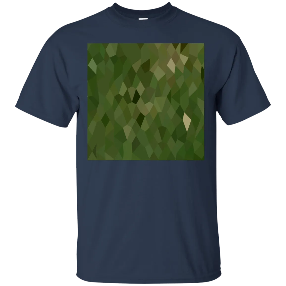 Jungle Green Abstract Low Polygon Background T-Shirt