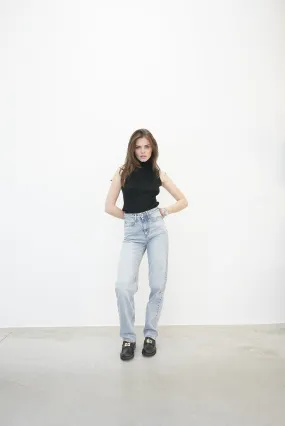 KAYLA SLEEVELESS KNITTED KNIT IN BLACK