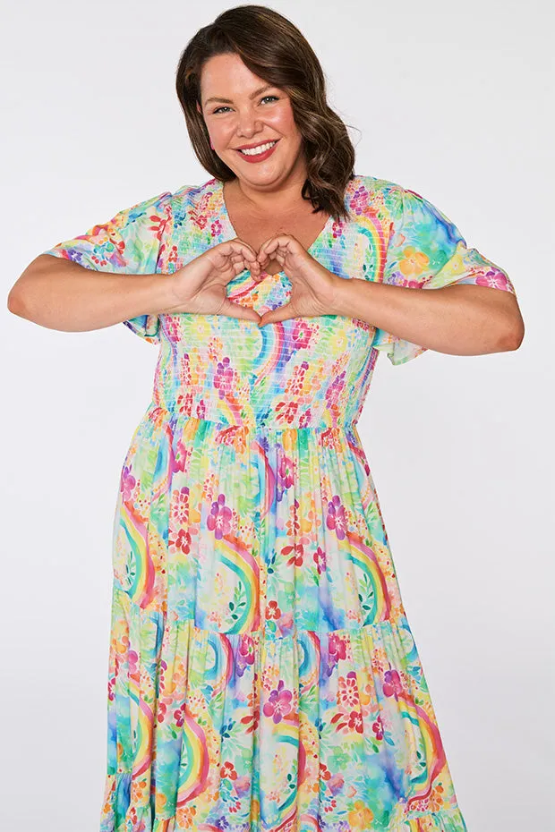 Lynette Rainbow Garden Dress