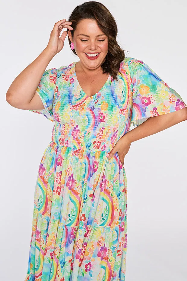 Lynette Rainbow Garden Dress