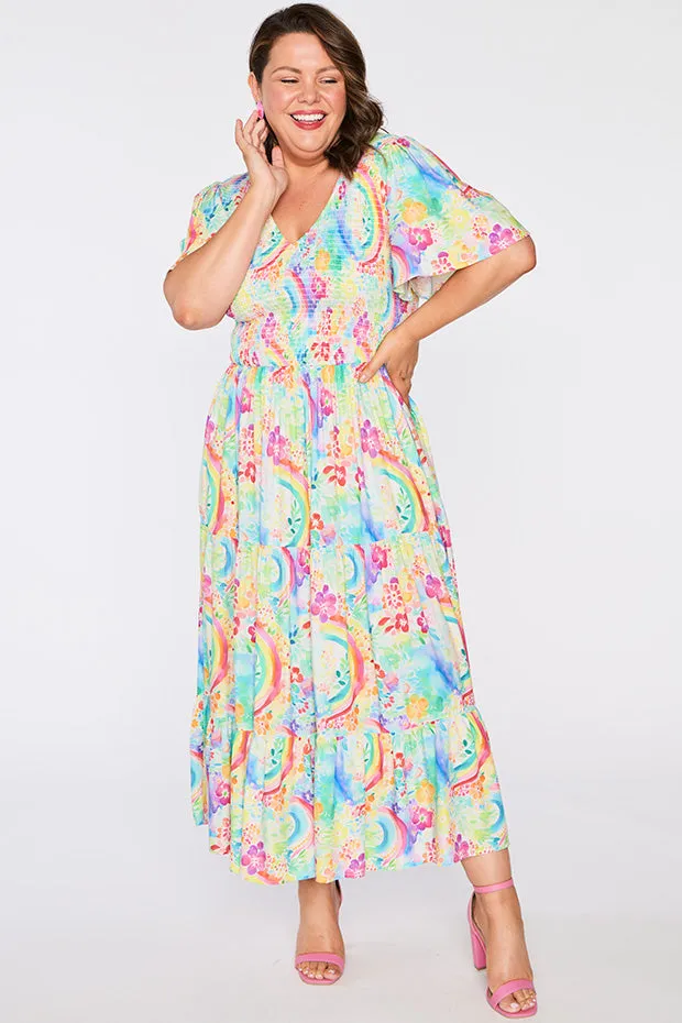Lynette Rainbow Garden Dress