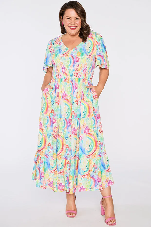 Lynette Rainbow Garden Dress