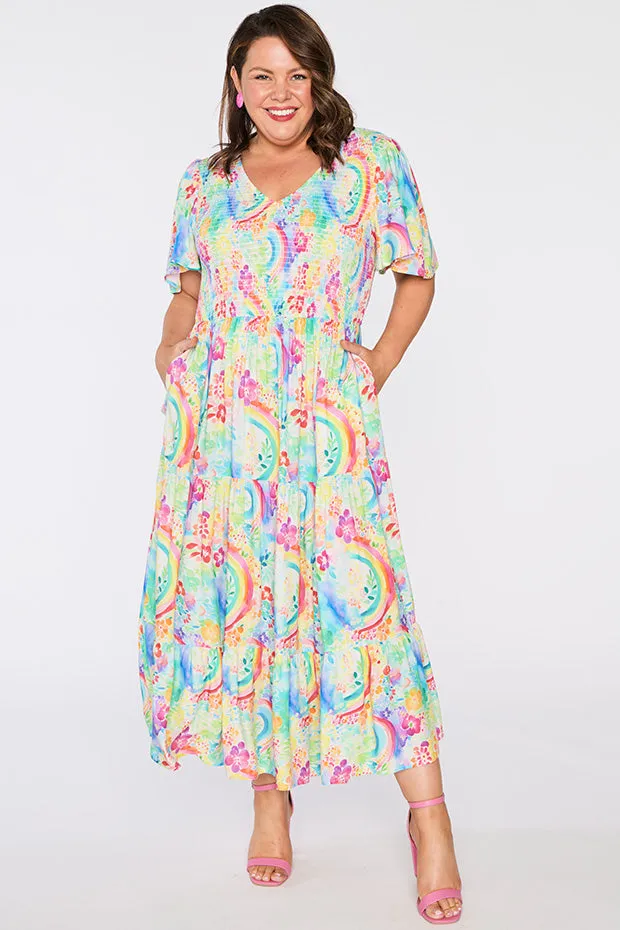 Lynette Rainbow Garden Dress