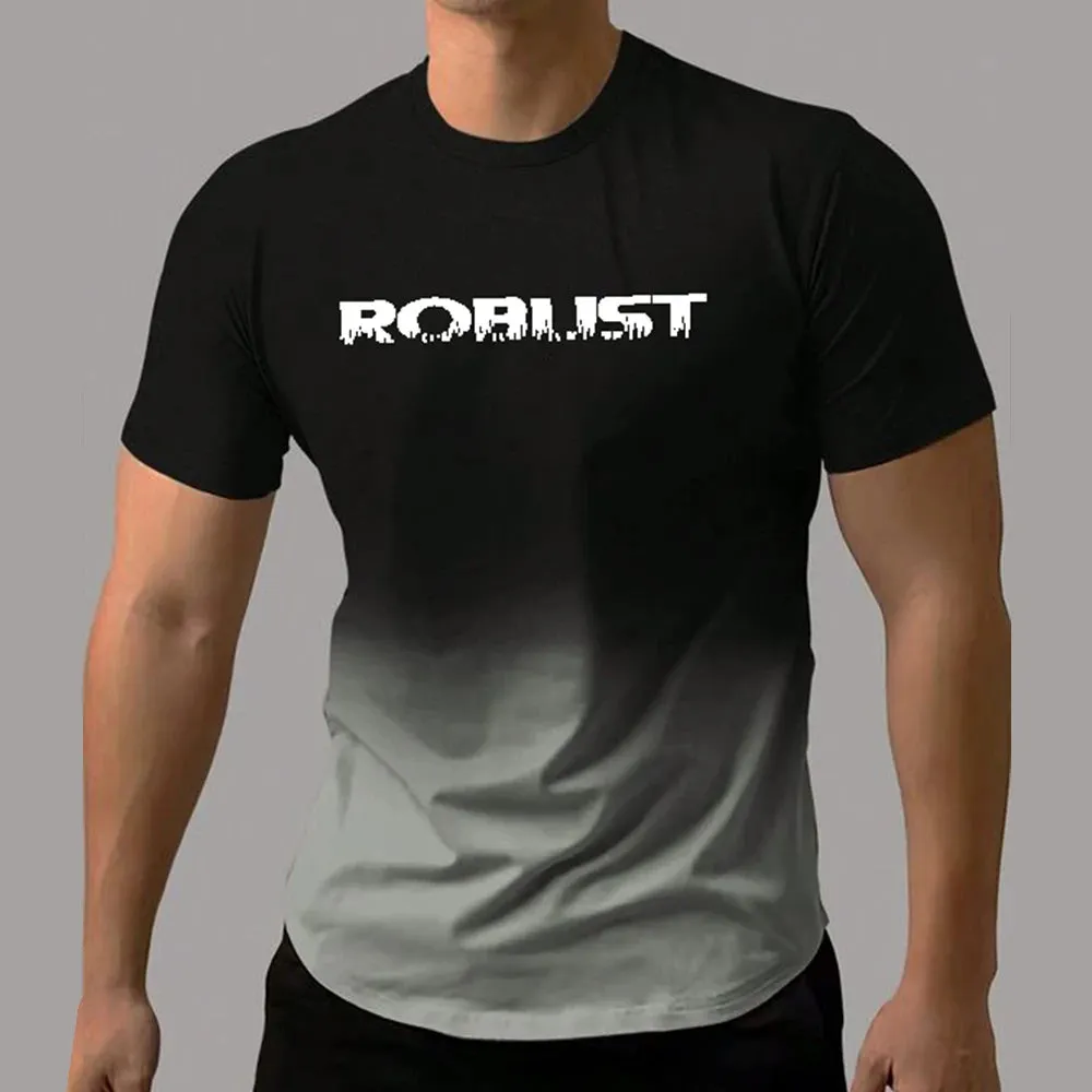 Men's T-Shirt Gradient Style "Whatever" Pattern Print Men's Comfy Chic T-shirt Short Sleeve Quick Drying Oversized Clothing Tops