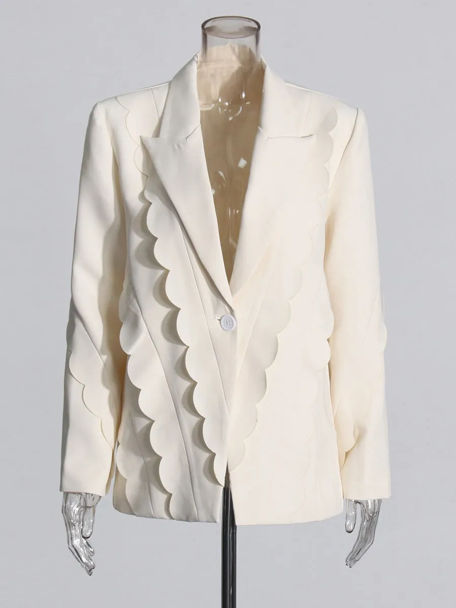 Pre Order:  Solid Spliced Round Disc Suit Jacket