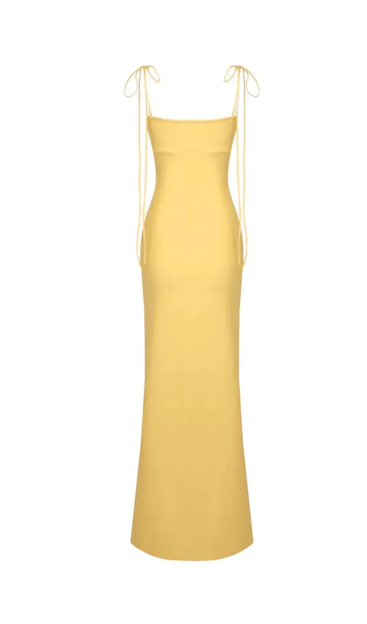 Pre Order:  Tulip Sleeveless Lace Up Solid Maxi Dress