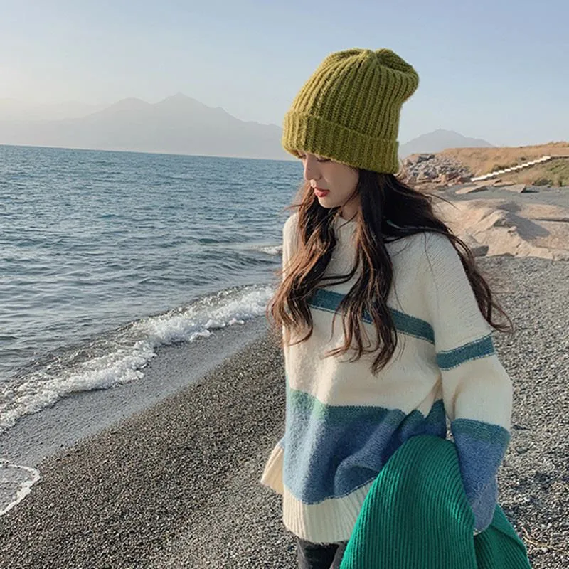Pullover Retro Versatile Worn Outside Loose Fit Lazy Sweater