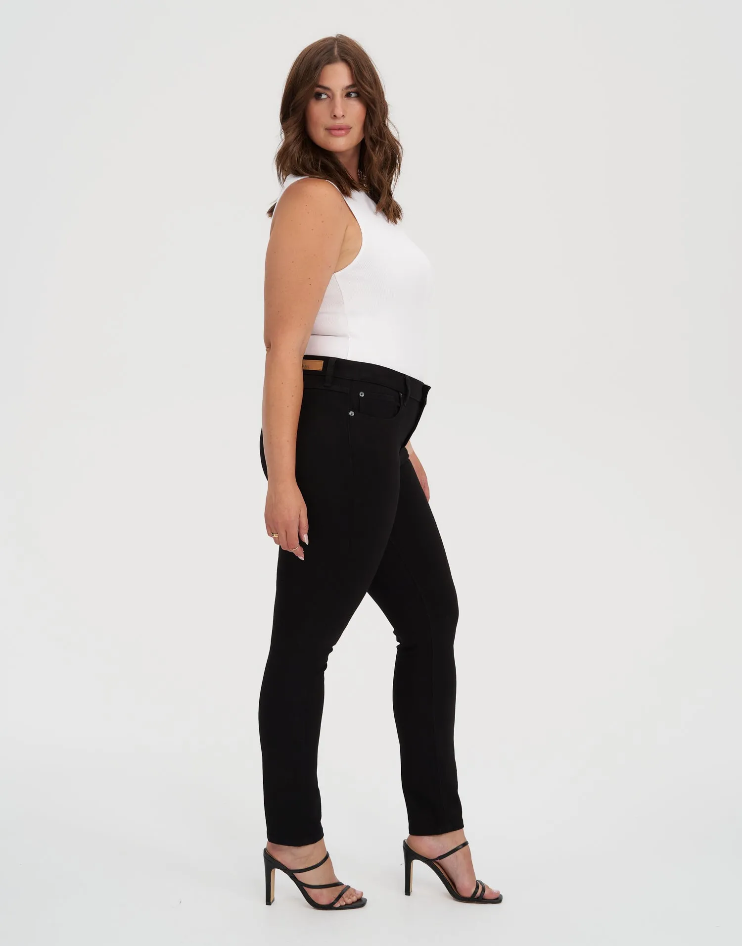 RACHEL SKINNY JEANS / 30" BLACK