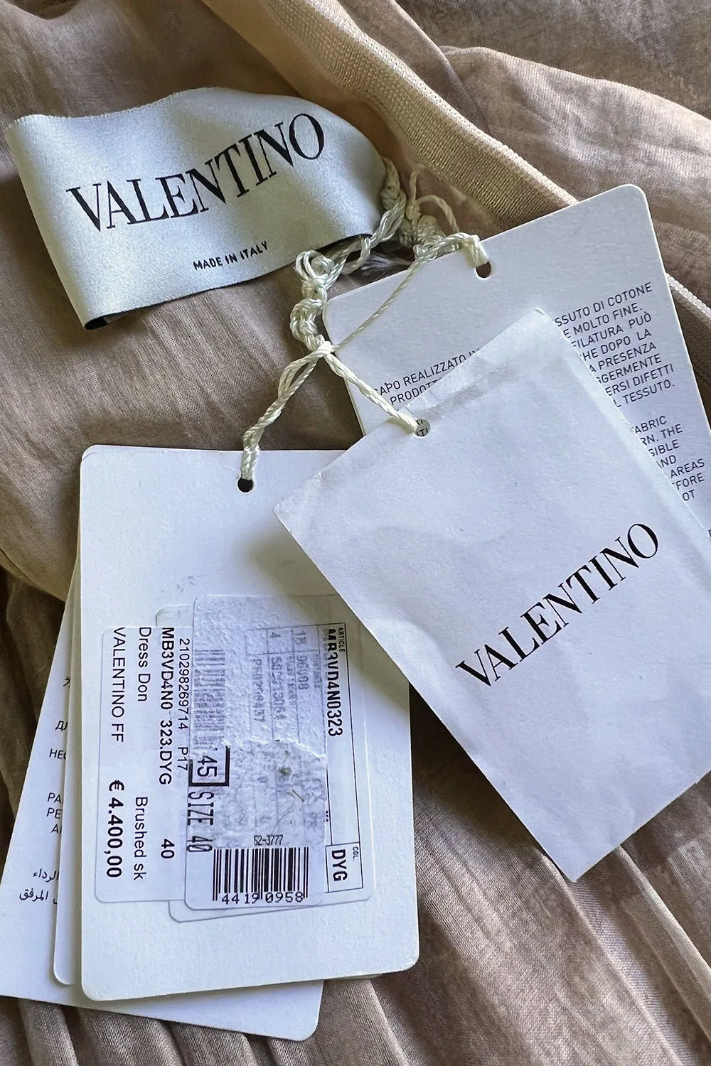 Romantic Fall 2019 Valentino Pleated Cotton Dress w Huge Painted Floral Detailing