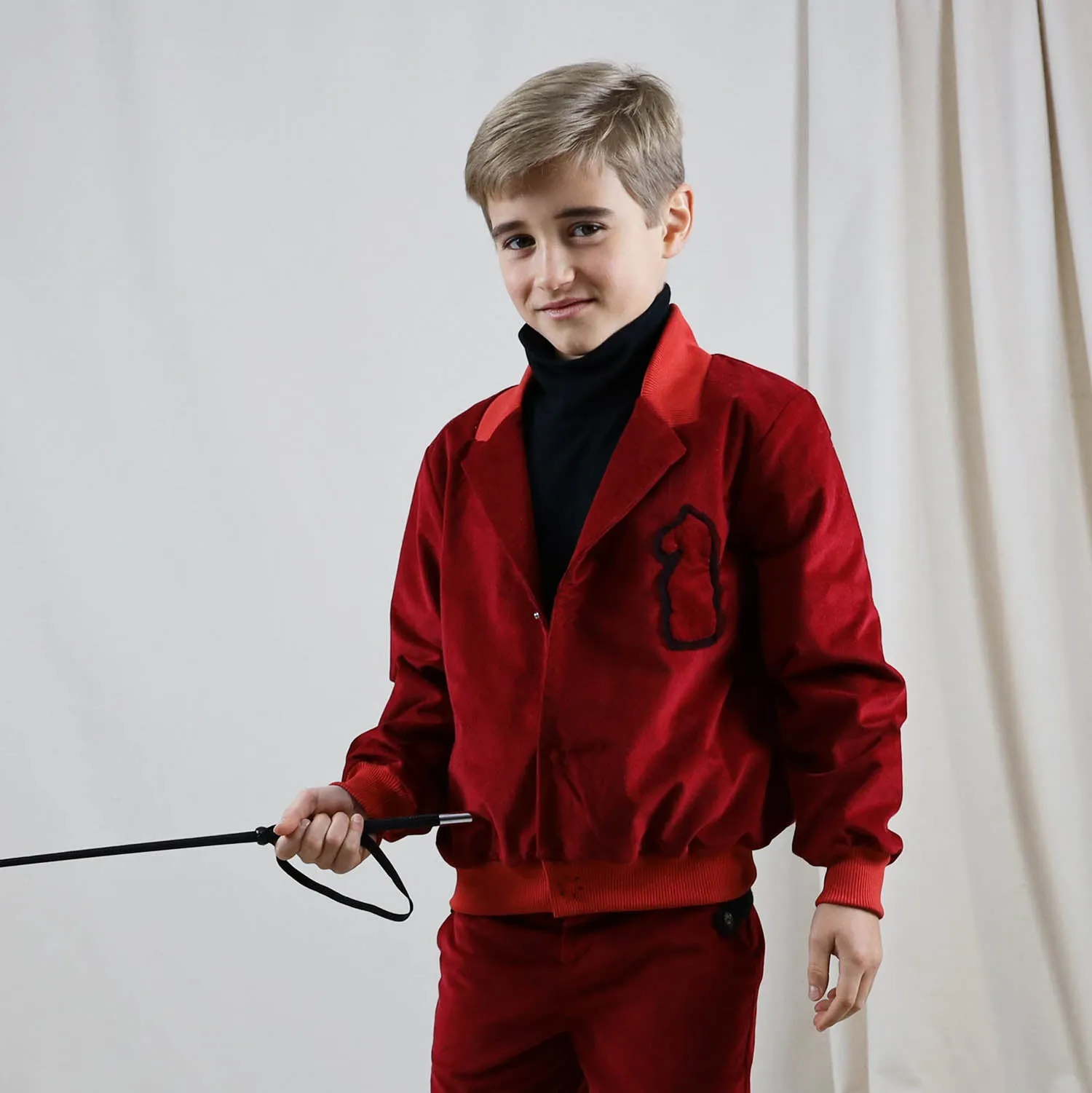Roodfluwelen blazer