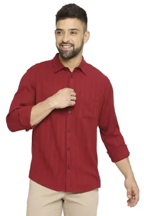 Slim Fit Cotton Viscose Dobby Stripe Shirt
