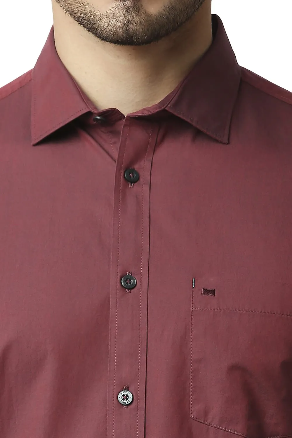 Slim Fit Two Tone Chambray Halfsleeves Shirt