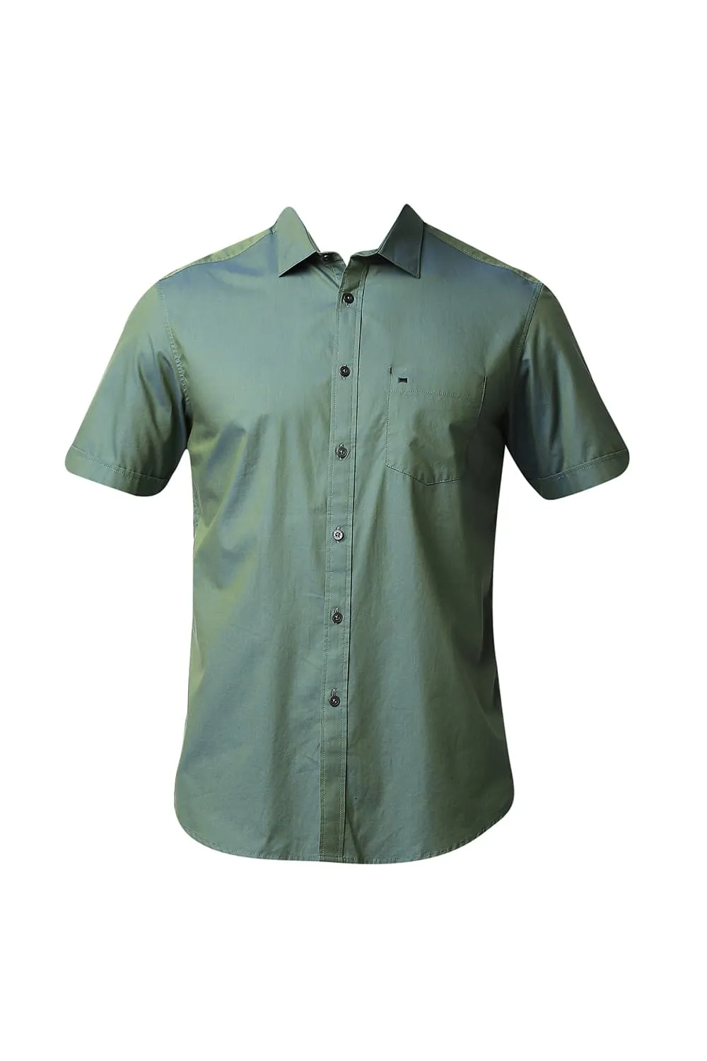 Slim Fit Two Tone Chambray Halfsleeves Shirt