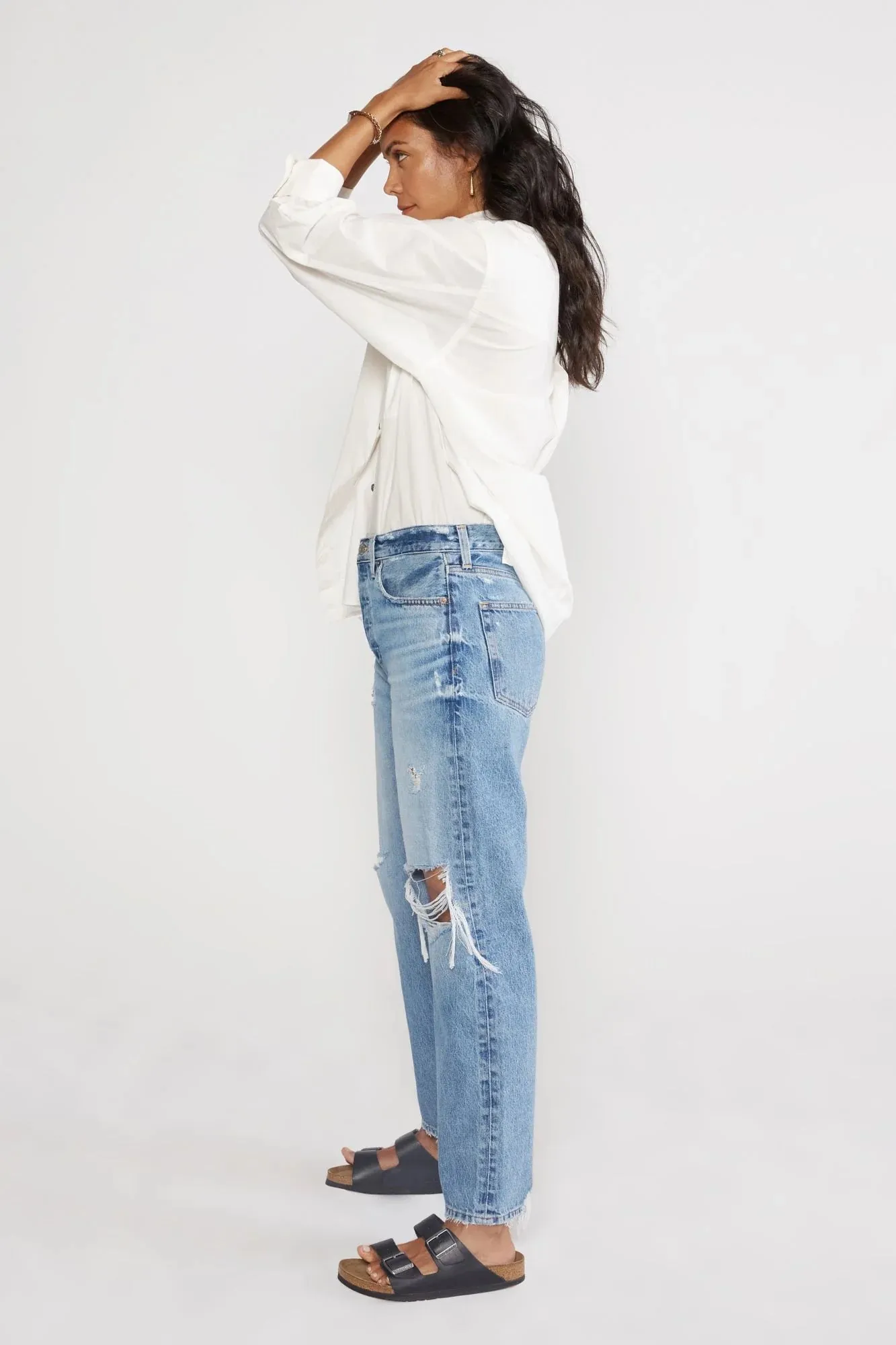 The Tyler Vintage Straight Cropped Jeans - Sandstorm