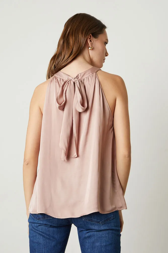 Velvet - Crystal Halter Top in rosegold