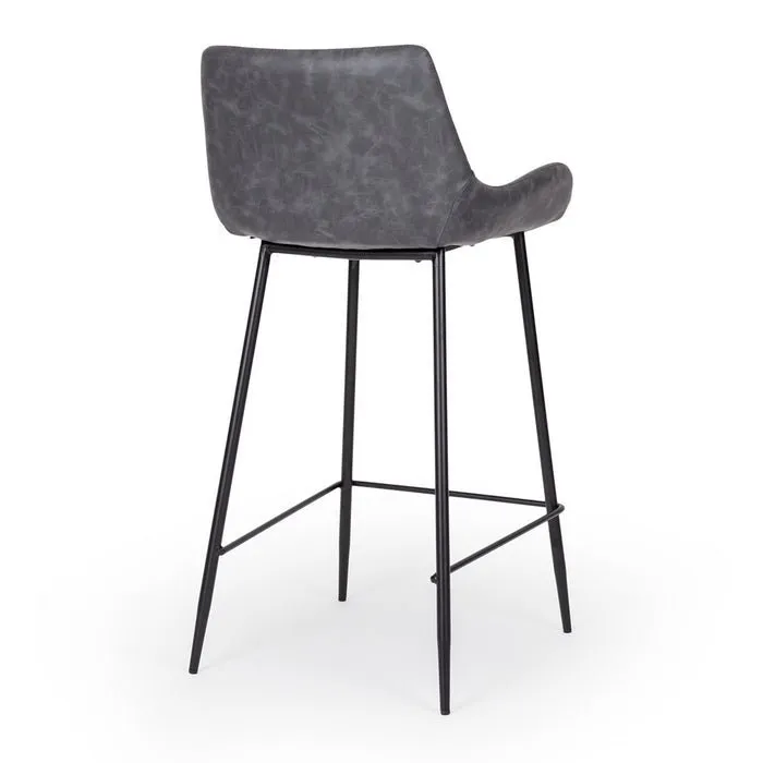 Vintage Barstool PU - Grey