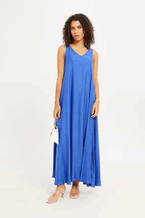 Women Blue Maxi Viscose Dress