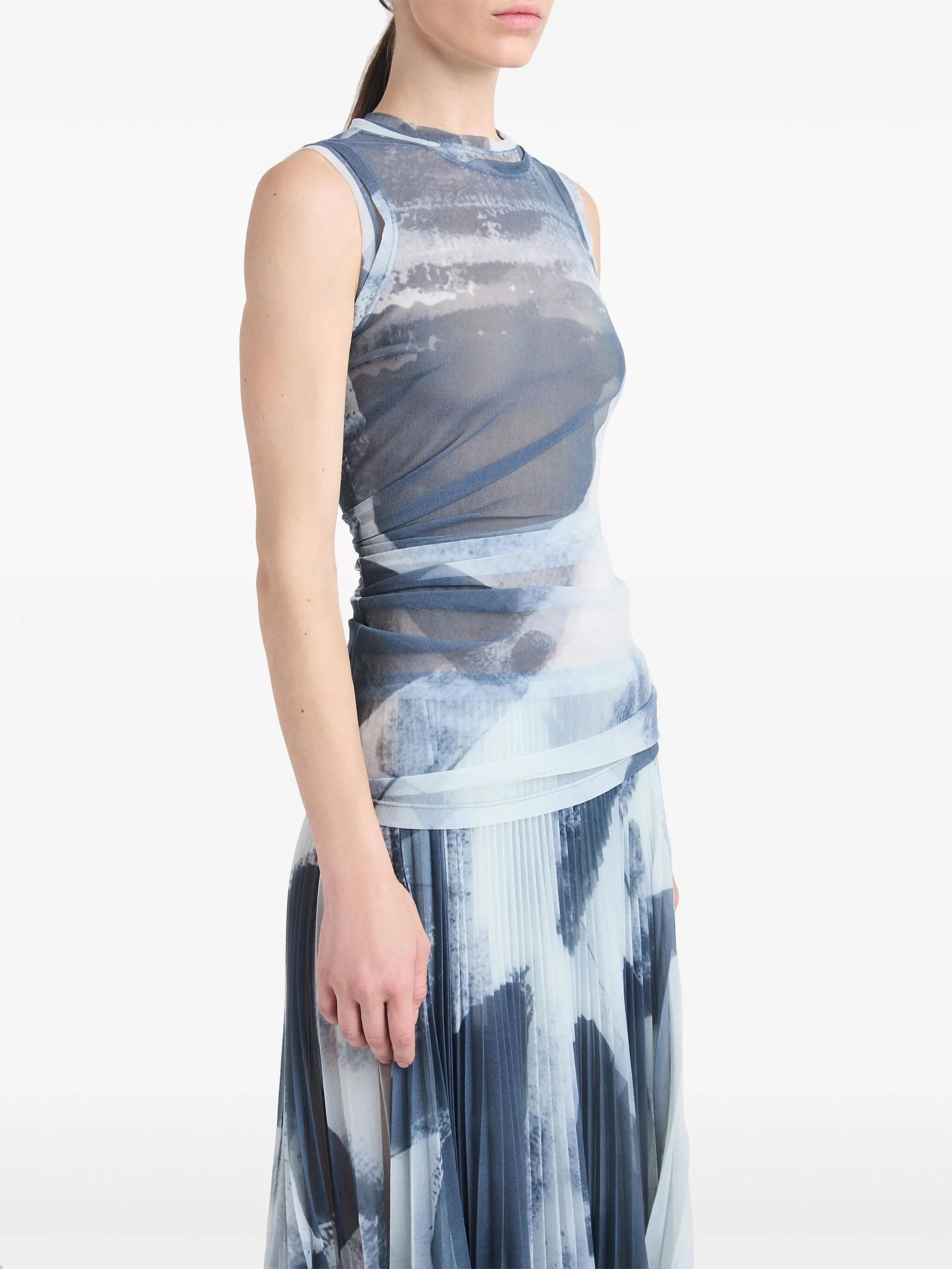 ZOE ABSTRACT-PRINT MIDI DRESS